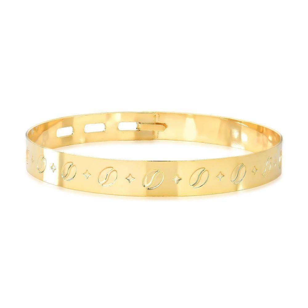 Bracelete Grãos De Café Revestido Em Ouro