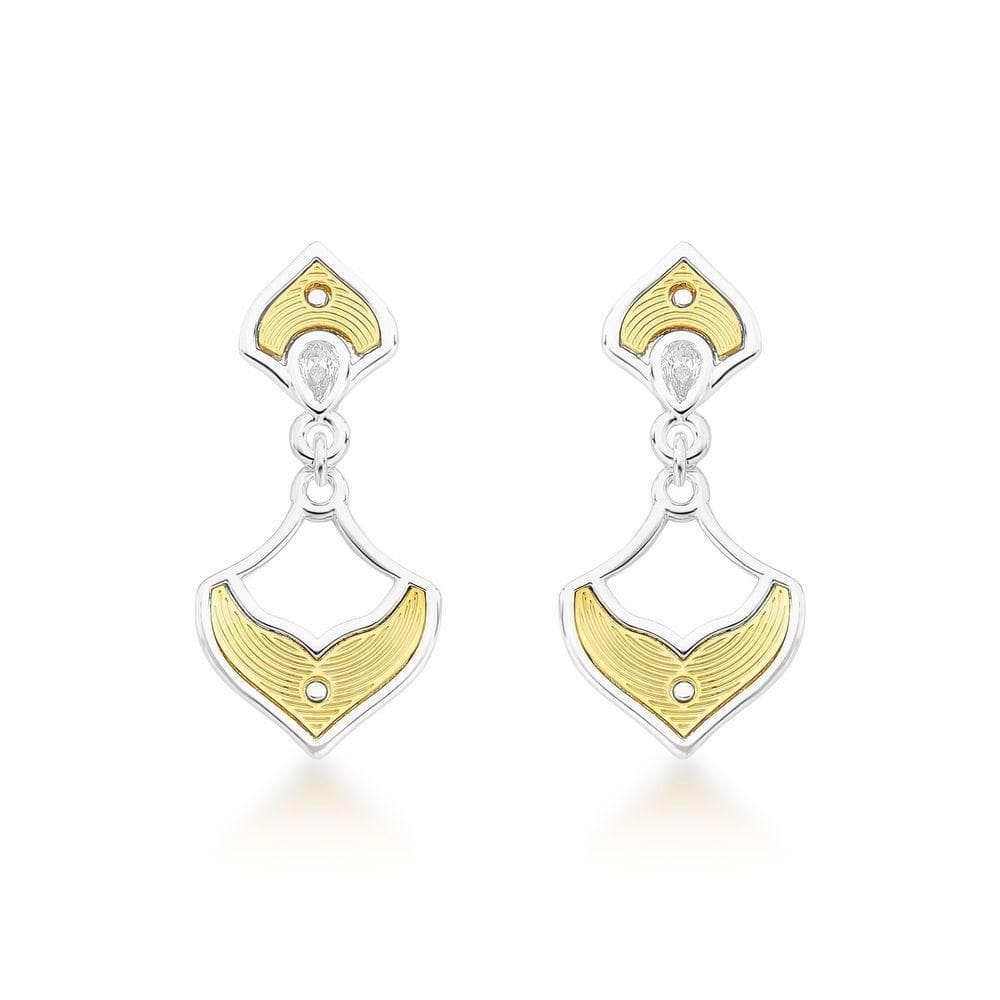 Brincos Rabo De Peixe Revestidos Em Ouro E Prata