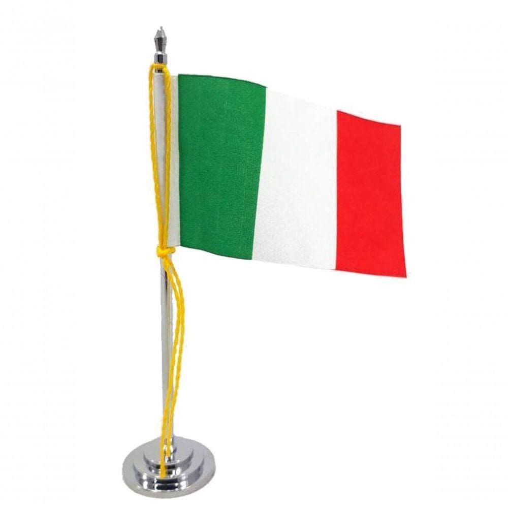 Mini Bandeira De Mesa Da Itália 15 Cm Poliéster