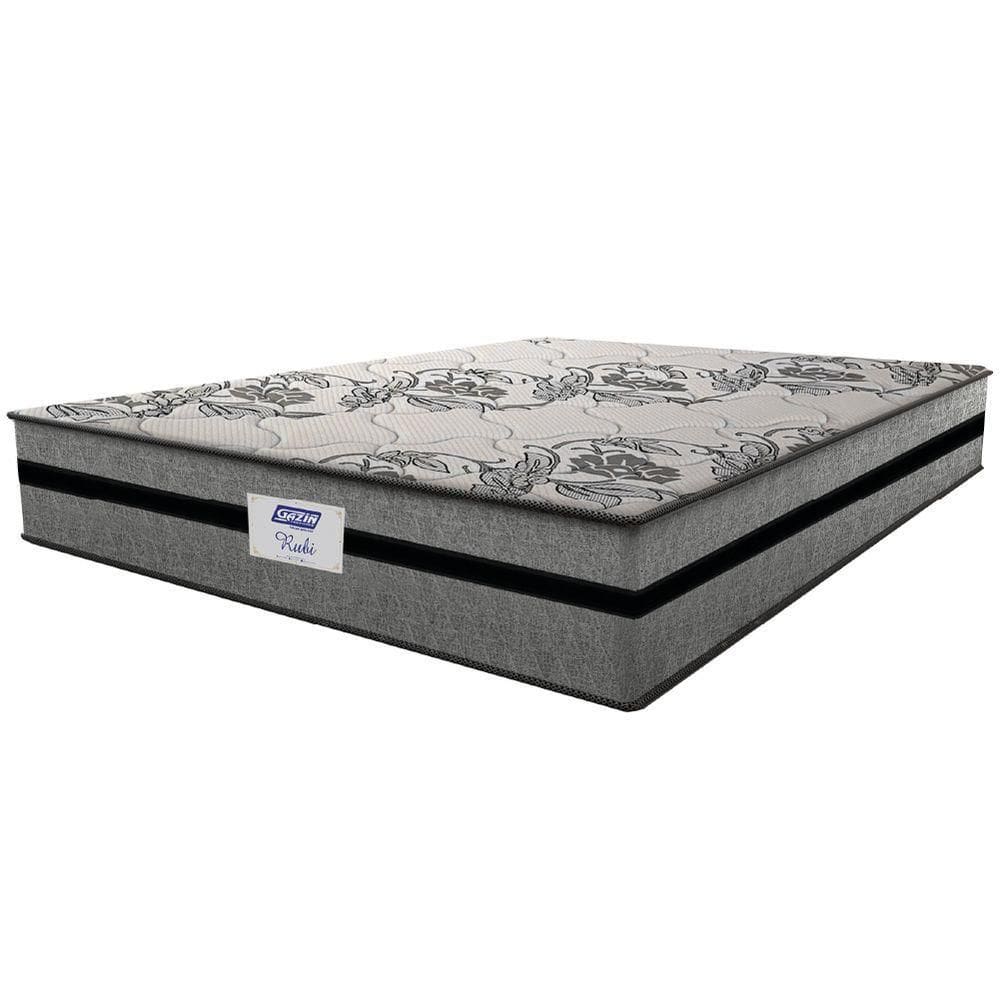 Colchão Casal Queen Gazin Com Molas Ensacadas Rubi 158x198x32cm Cinza/preto - Suporta Até 120 Kg Cinza