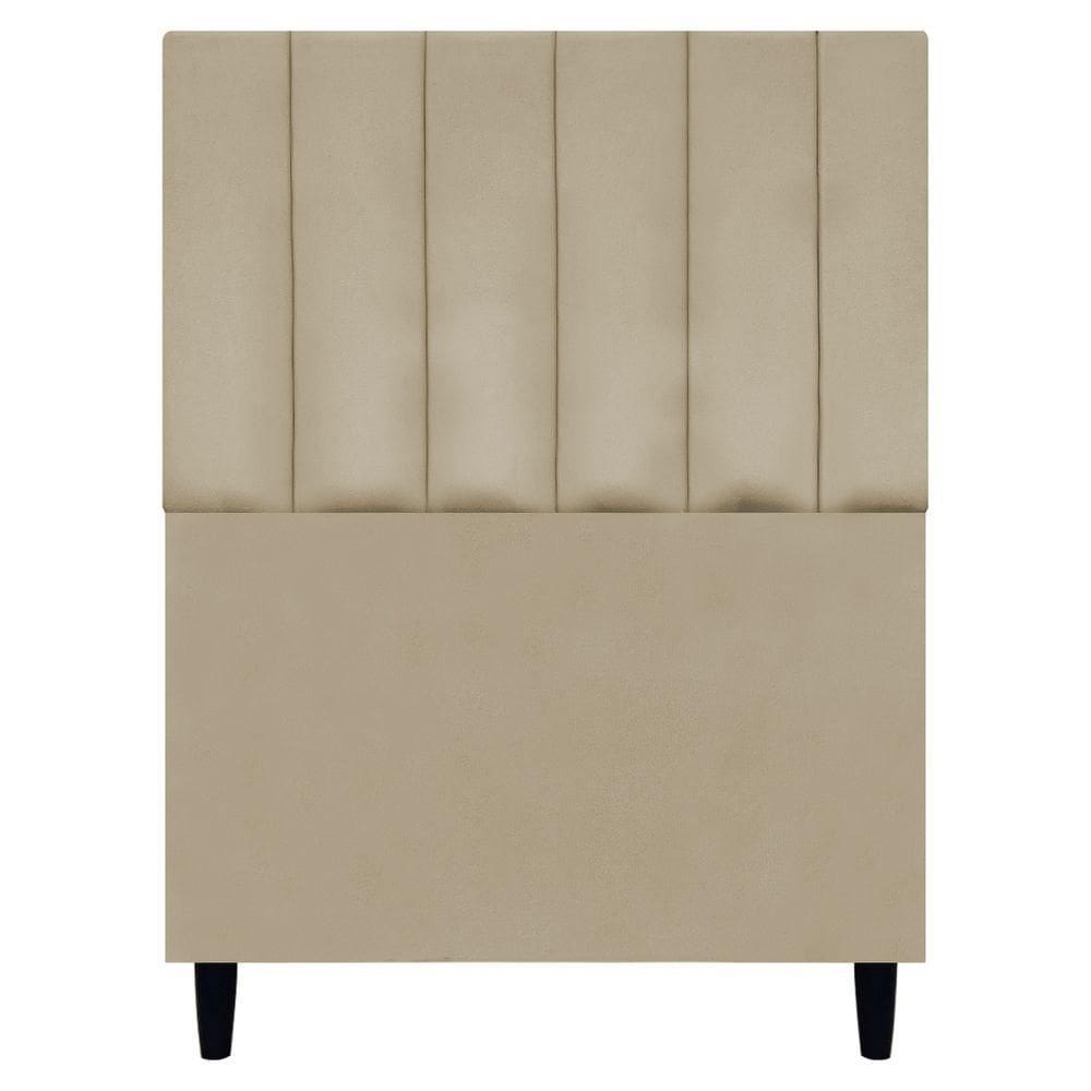 Cabeceira Decorativa Elen Para Cama De Solteiro 90cm Suede Nude, Suede