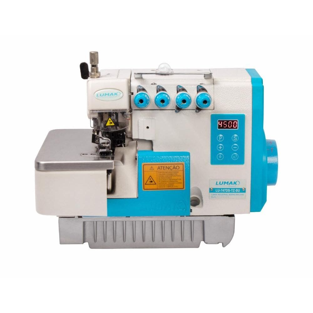 Máquina Costura Overlock Ponto Cadeia Direct Drive LU747DS-TZ-SU Azul 110V - Lumak