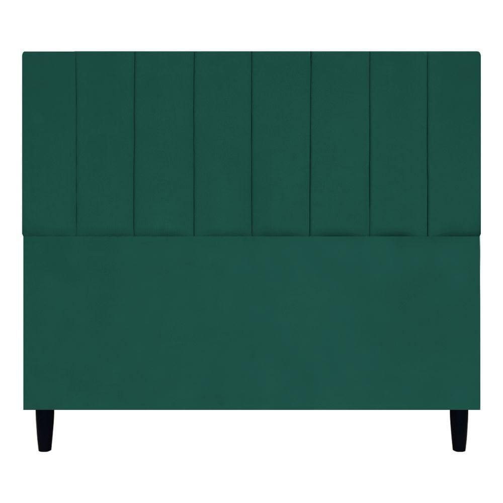 Cabeceira Decorativa Elen Para Cama De Casal 140 Cm Suede Verde, Suede