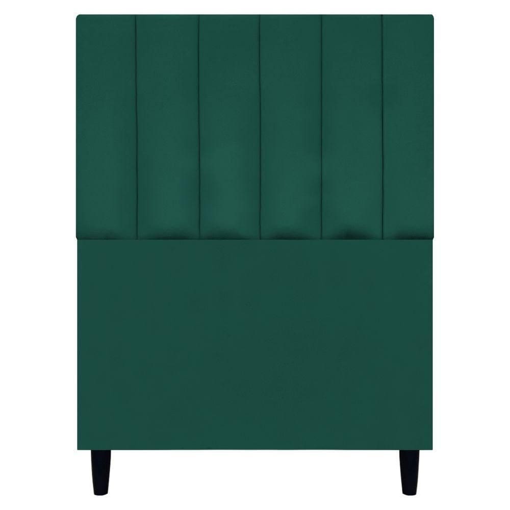 Cabeceira Decorativa Elen Para Cama De Solteiro 90cm Suede Verde, Suede