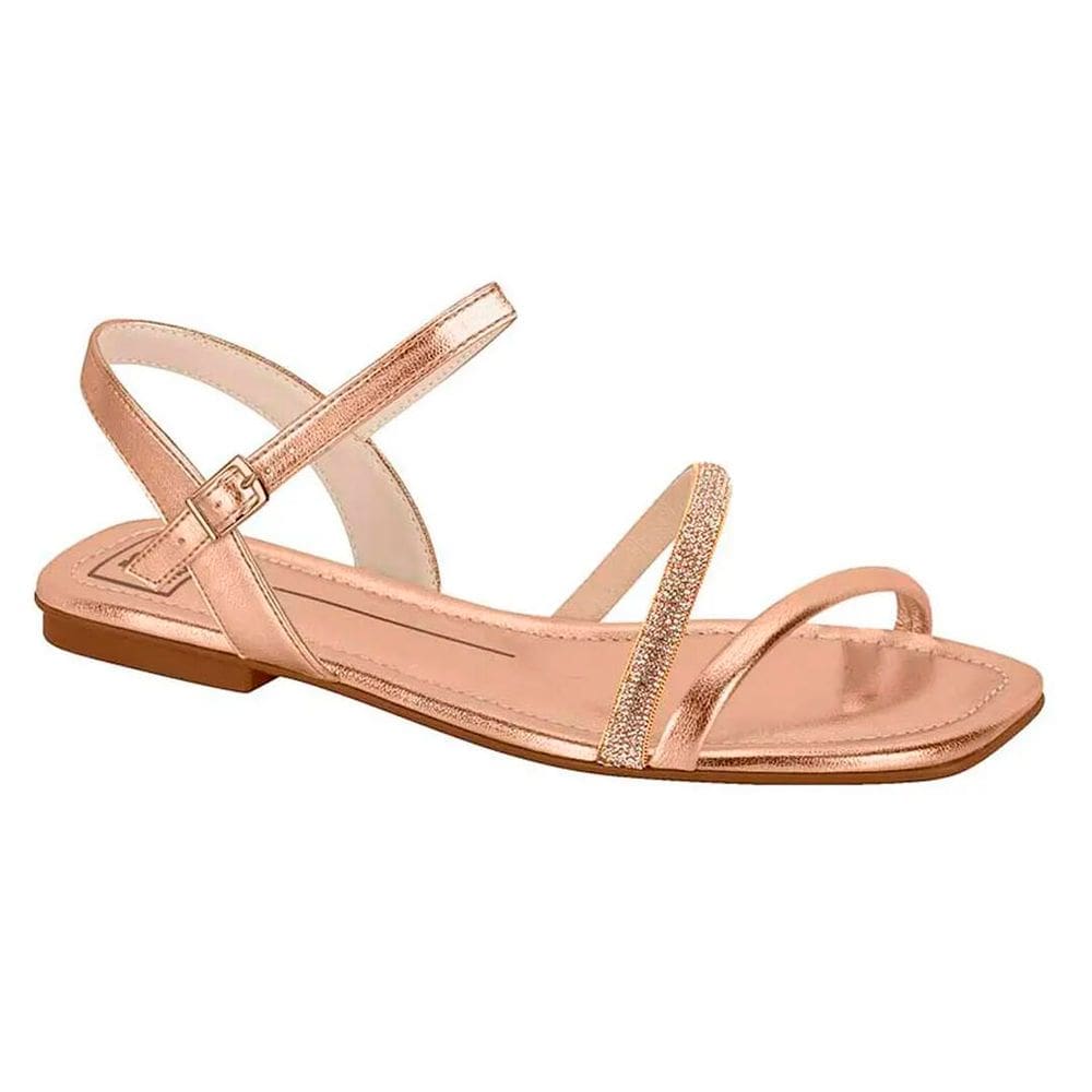 Sandália Feminina Rasteira Moleca Premium Metalizada