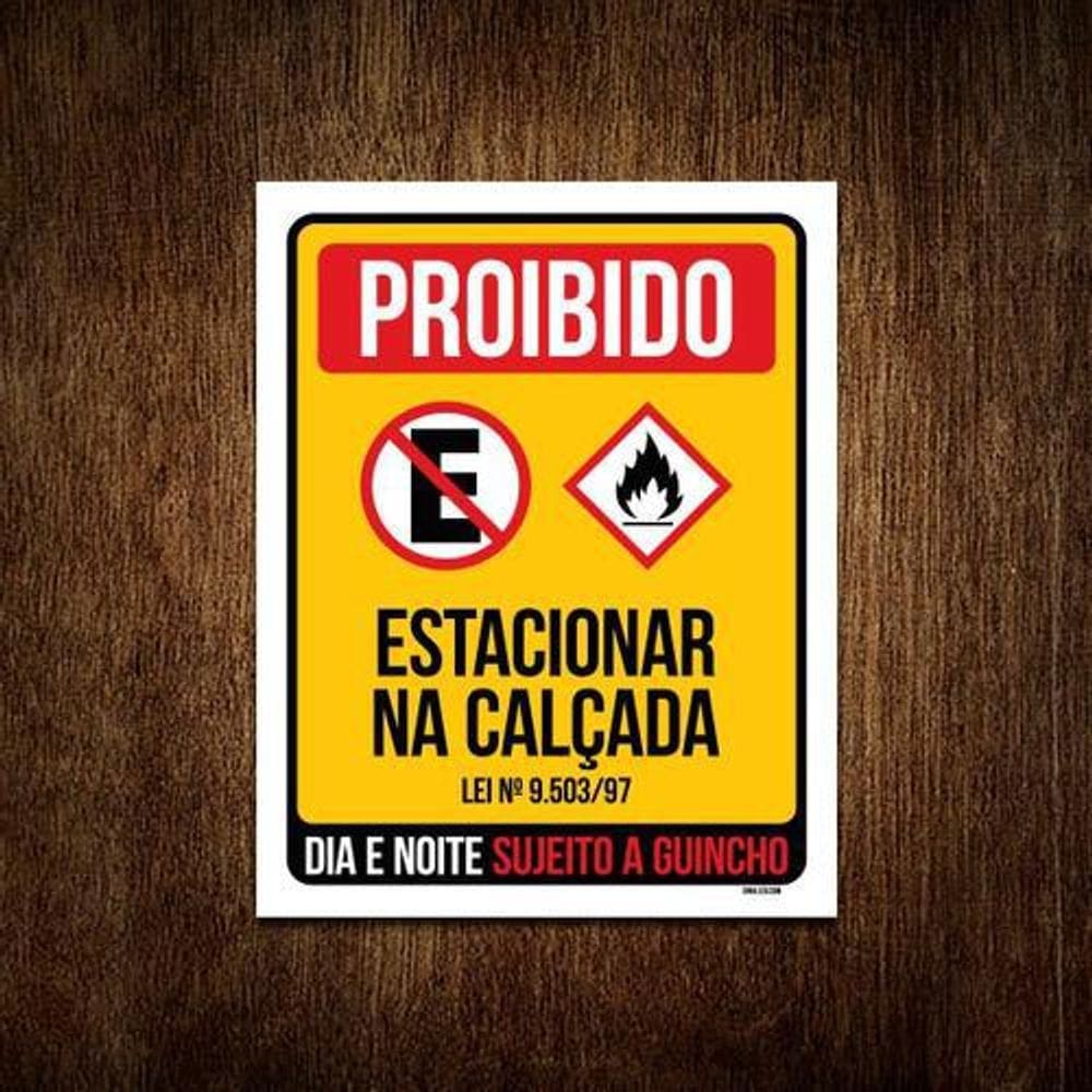 Placa Proibido Estacionar 18x23 - Poliestireno