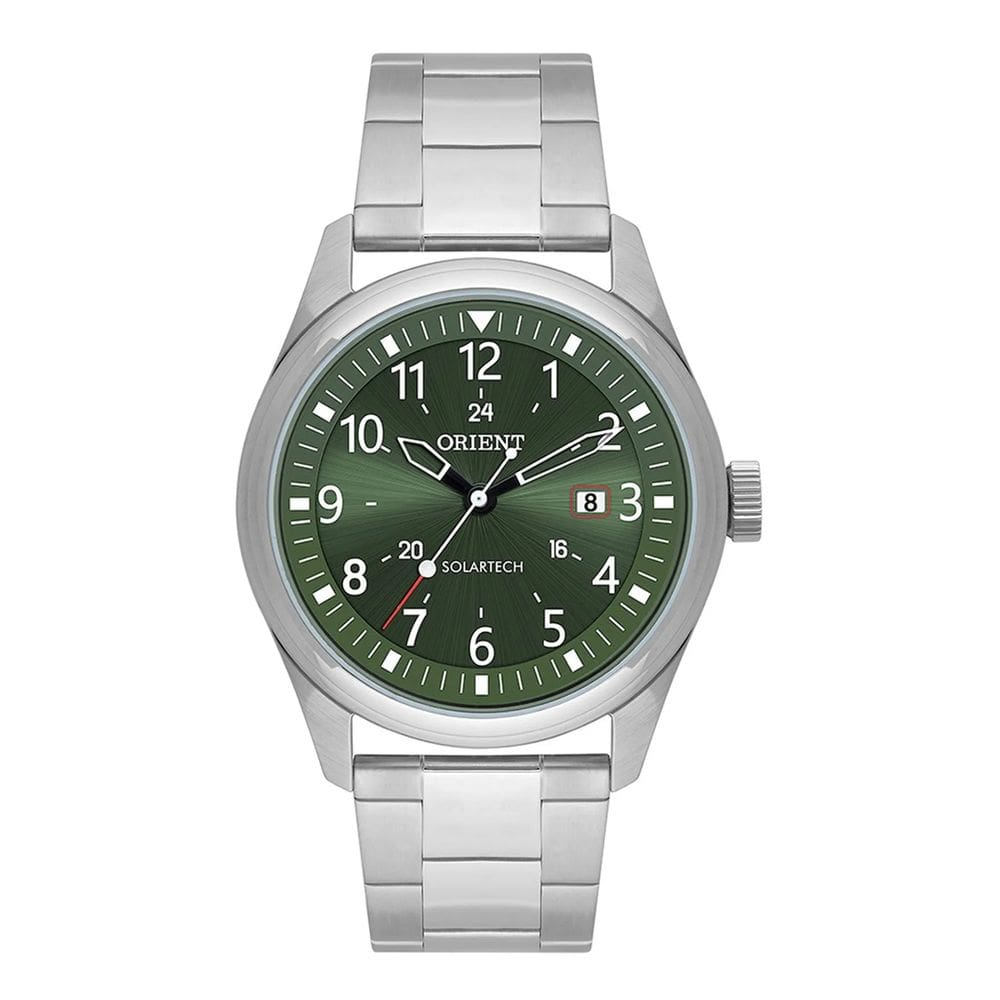 Relógio Masculino Orient Solartech Analógico Mbss1446 E2sx com Mostrador Verde