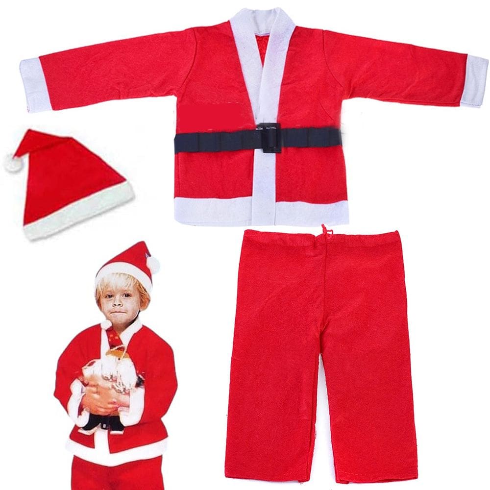 Roupa Papai Noel Infantil Criança Natal Fantasia Completa Natalina Festa Evento Fim de Ano