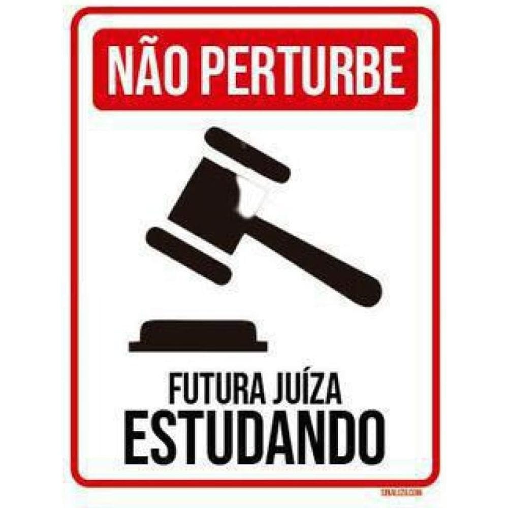 Kit 3 Placas Não Perturbe - Futura Juíza Estudando