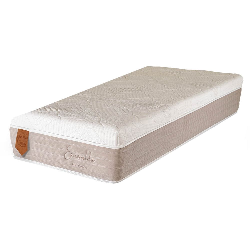 Colchão Solteiro 88X188X32 Esmeralda Prorelax Molas Ensacadas Pillow In Turn Free - Bege