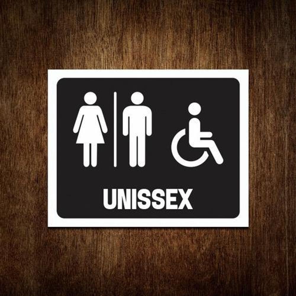 Placa De Banheiro Masculino Feminino Unissex