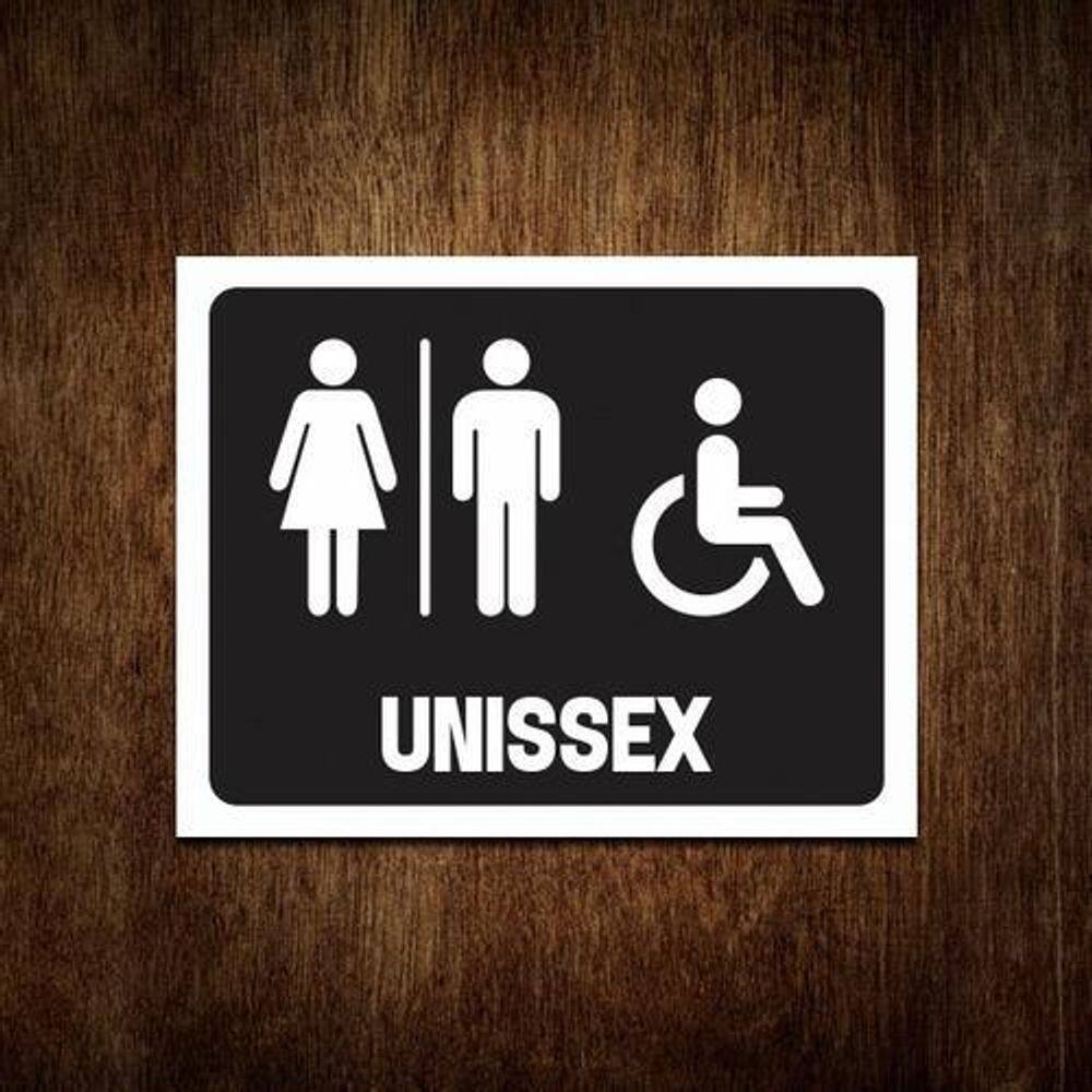 Placa De Banheiro Masculino Feminino Unissex