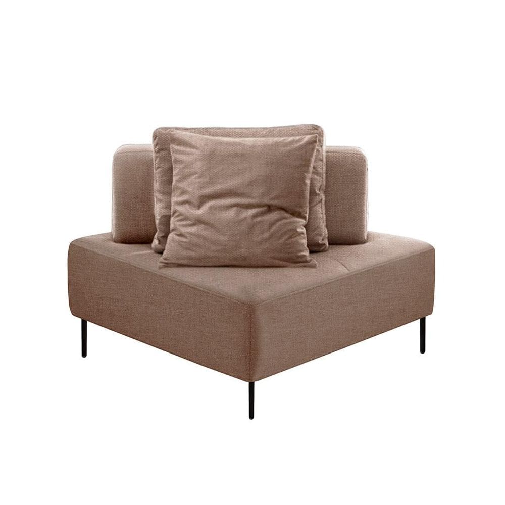 Sofá 1 Lugar Modular Canto Da Vinci Poliéster Bege