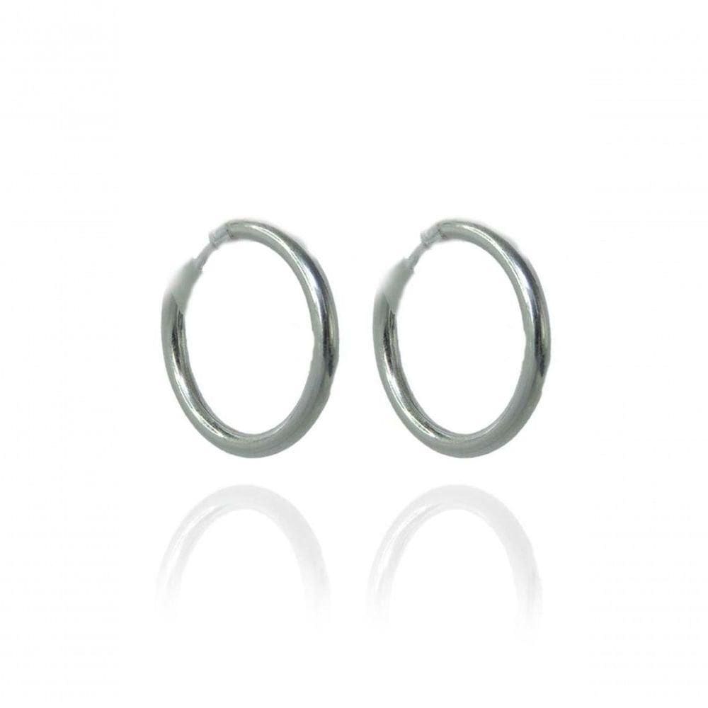 Brinco Argolinha Lisa 2x15 Em Prata 925