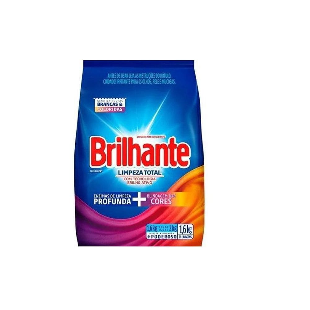 Sabão Em Pó Brilhante Em Saco - 1,6Kg