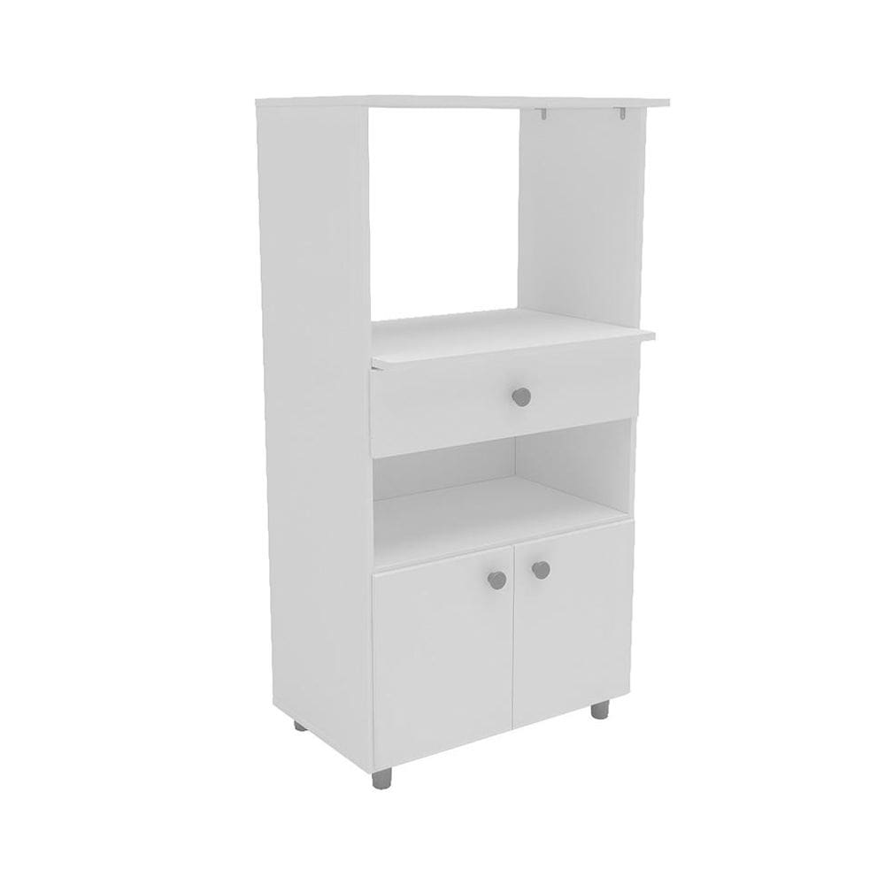 Gabinete de Cozinha para Microondas Hortência 2 PT 1 GV Branco