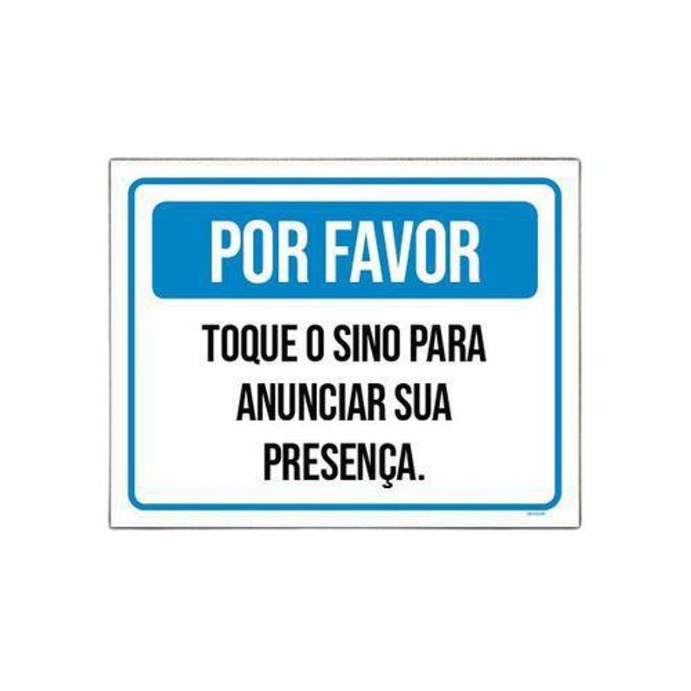 Kit 10 Placas Por Favor Toque Sino Anunciar Sua Presença