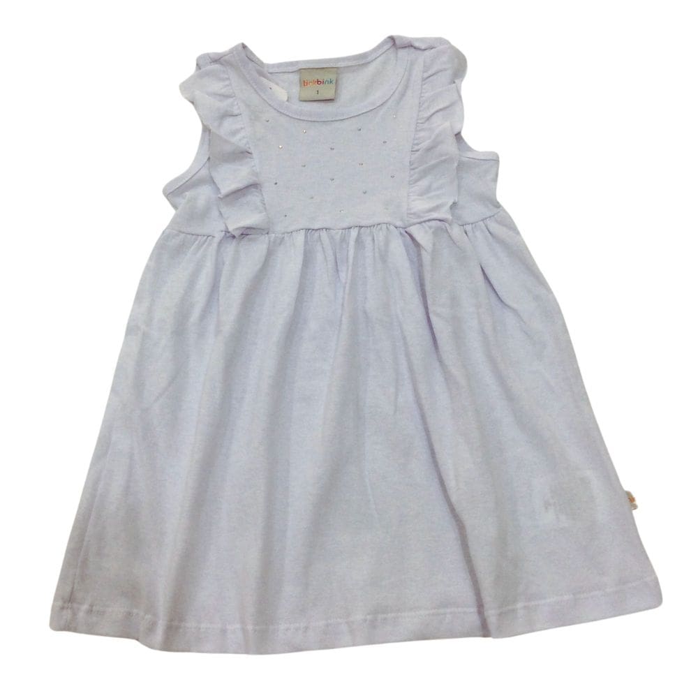 Vestido Infantil Reveillon Tink Bink Branco Brilho 1 2 3