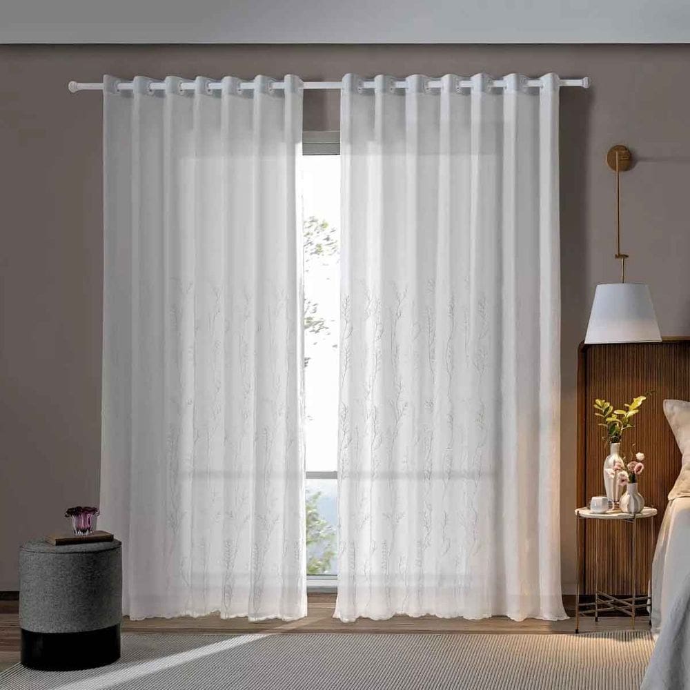 Cortina Blackout Quarto Pratika Bordada 3,00 x 2,30 Corta Luz PVC Bella Janela