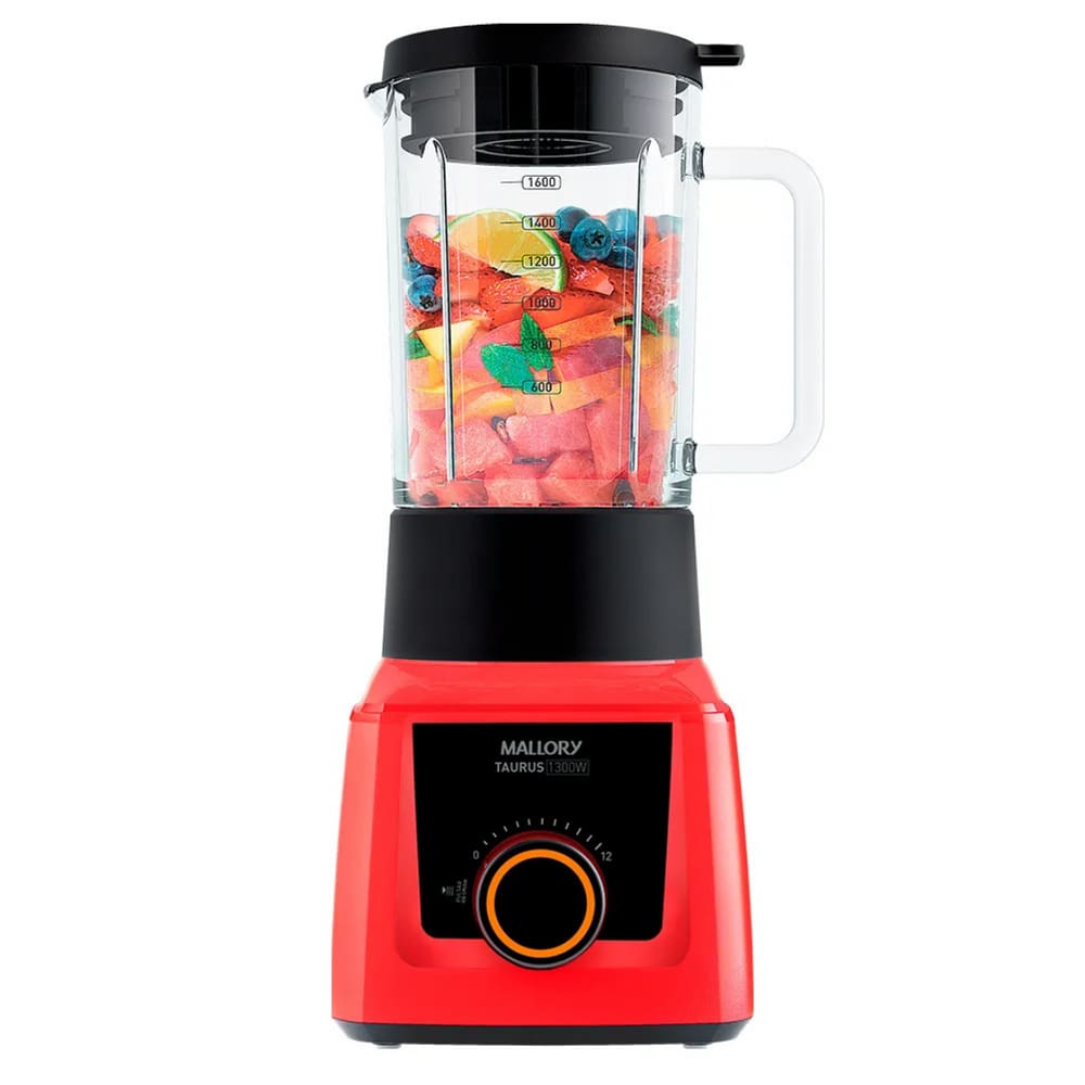 Liquidificador Mallory Taurus Vermelho 1300W 12 Vel 127V