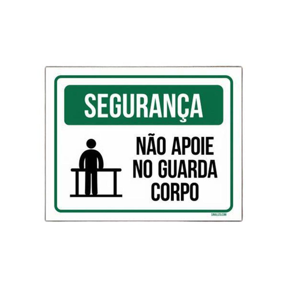 Placa De Segurança - Não Apoie No Guarda Corpo 27X35