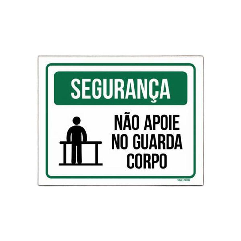 Placa De Segurança - Não Apoie No Guarda Corpo 27X35