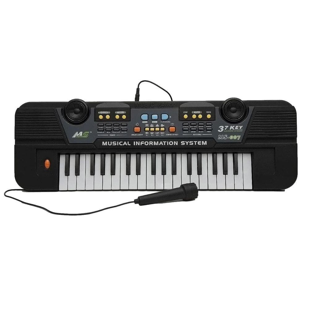 Teclado Infantil Eletrônico Musical Com Microfone - Preto