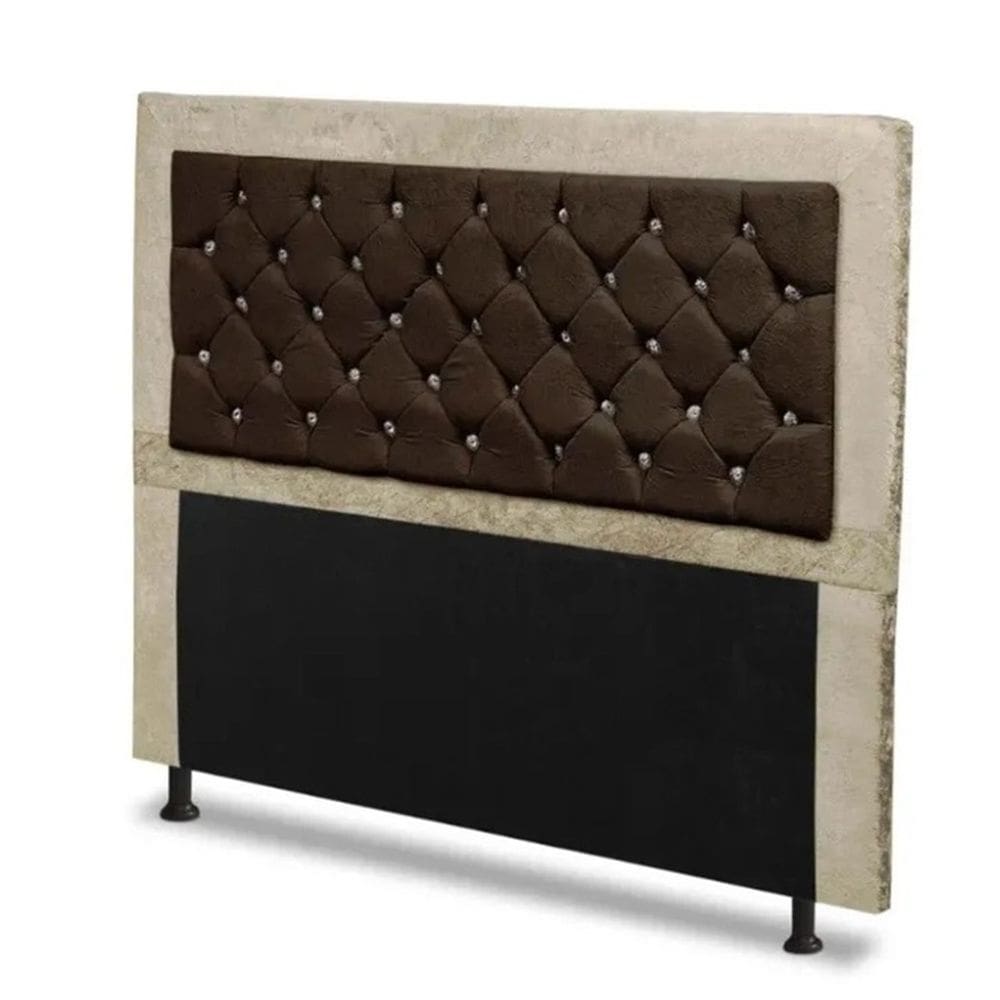 Cabeceira Para Cama Box Solteiro 90 cm Berlim Marfim Marrom
