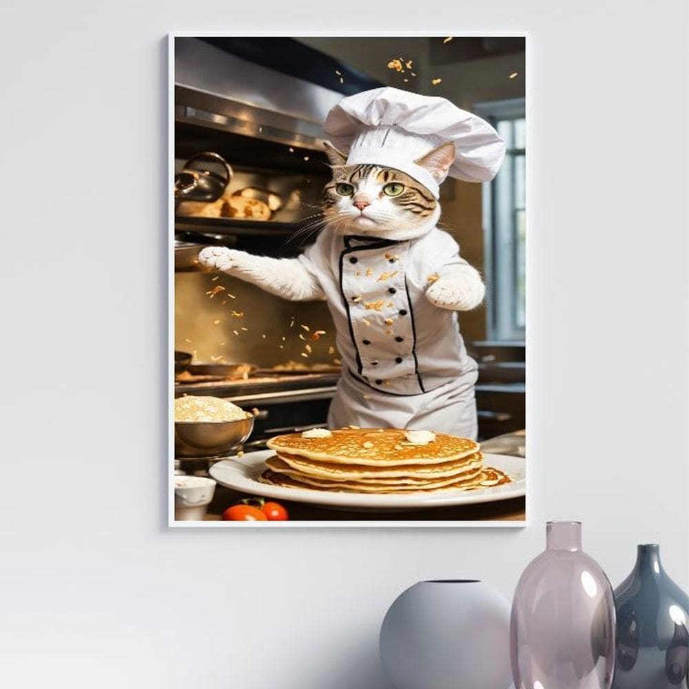 Quadro Decorativo Cozinha Gato Chef 24X18Cm