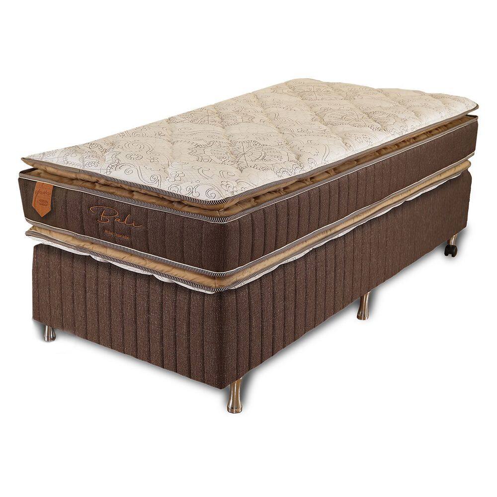 Colchão Solteiro 78X188X65 Bali Prorelax Molas Ensacadas Pillow Top Duplo - Marrom