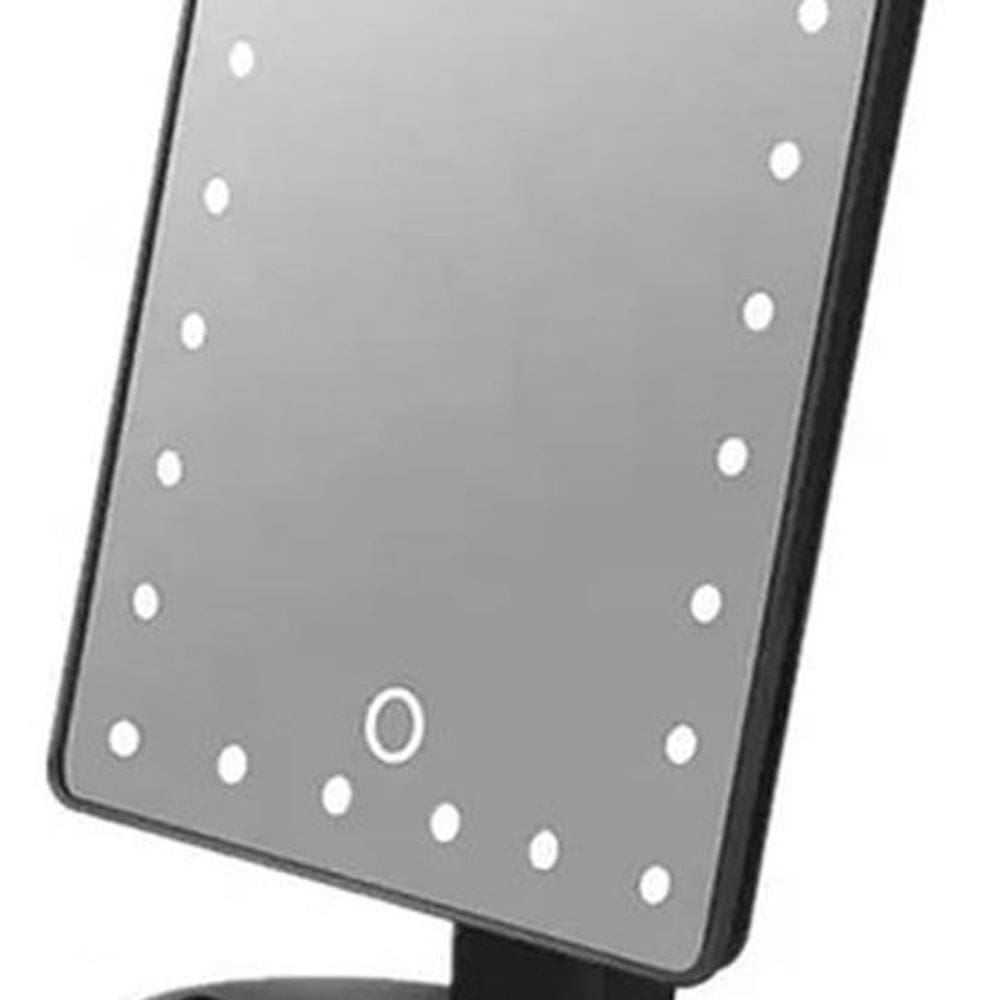 Espelho De Bancada Com Led 26X17X12Cm Maquiagem - Preto
