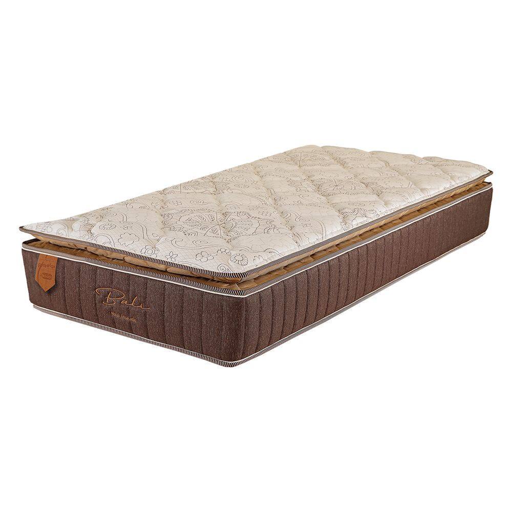 Colchão solteiro 78X188X28 Prorelax Bali Molas Ensacadas Pillow Top Turn Free - Marrom