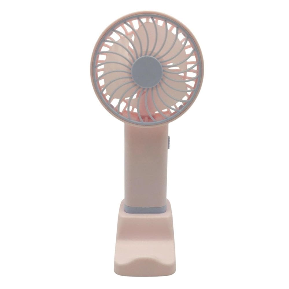 Mini Ventilador Recarregável Usb Portátil Suporte - Rosa