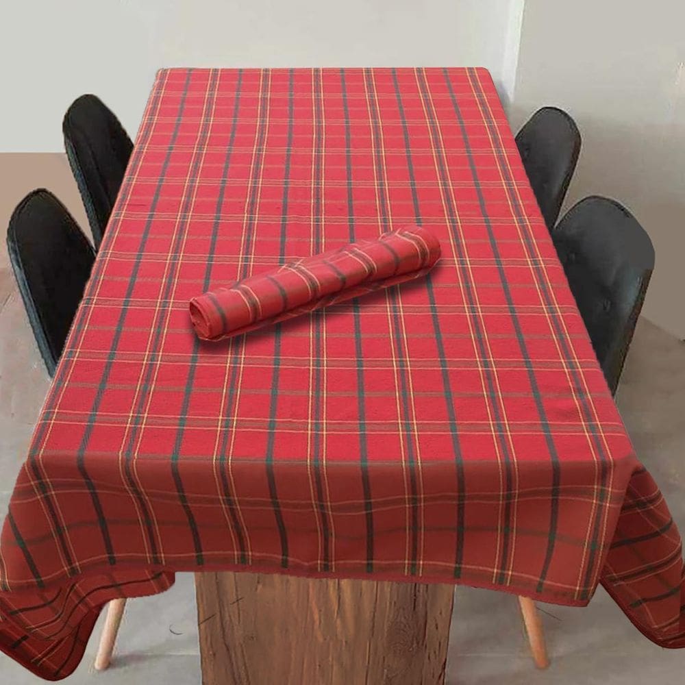 Toalha De Mesa Xadrez Para Natal Retângulo Vermelho 2,20-484