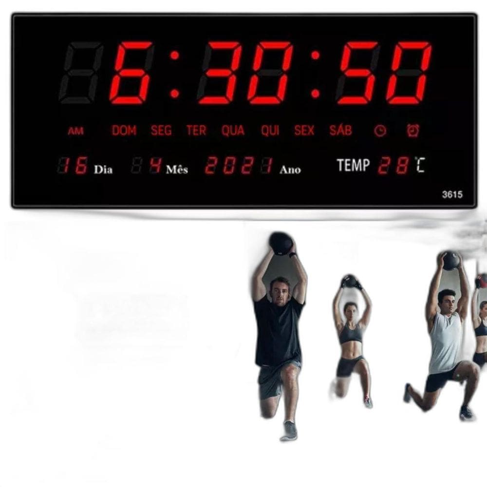Relógio Digital Led Moderno Temperatura Salão
