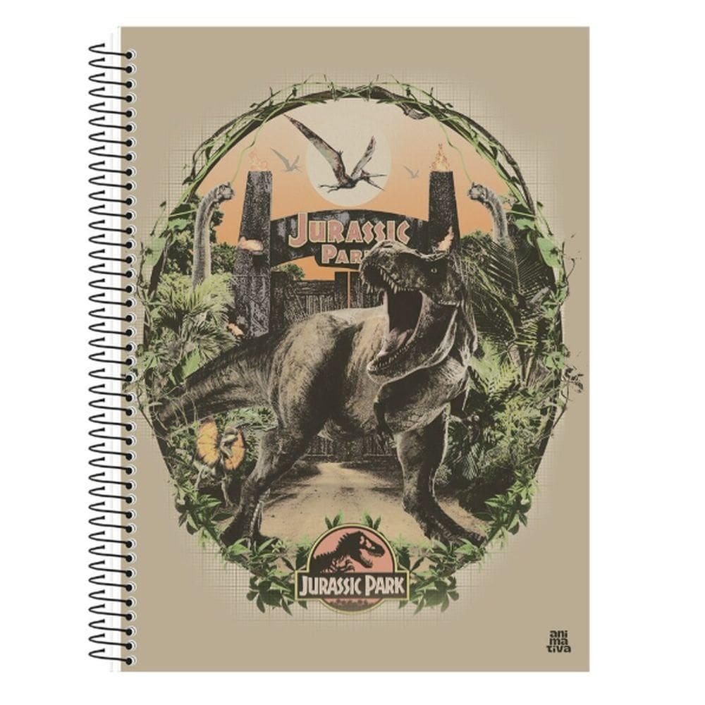 Caderno Univ. 80 Folhas Jurassic Park Capa 2 - Animativa