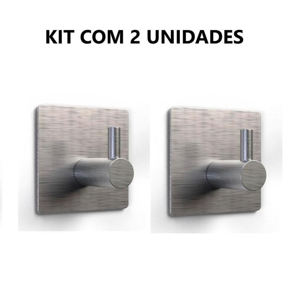 Gancho De Parede Adesivo Em Inox Comfortdoor Kit Com 2 Unids