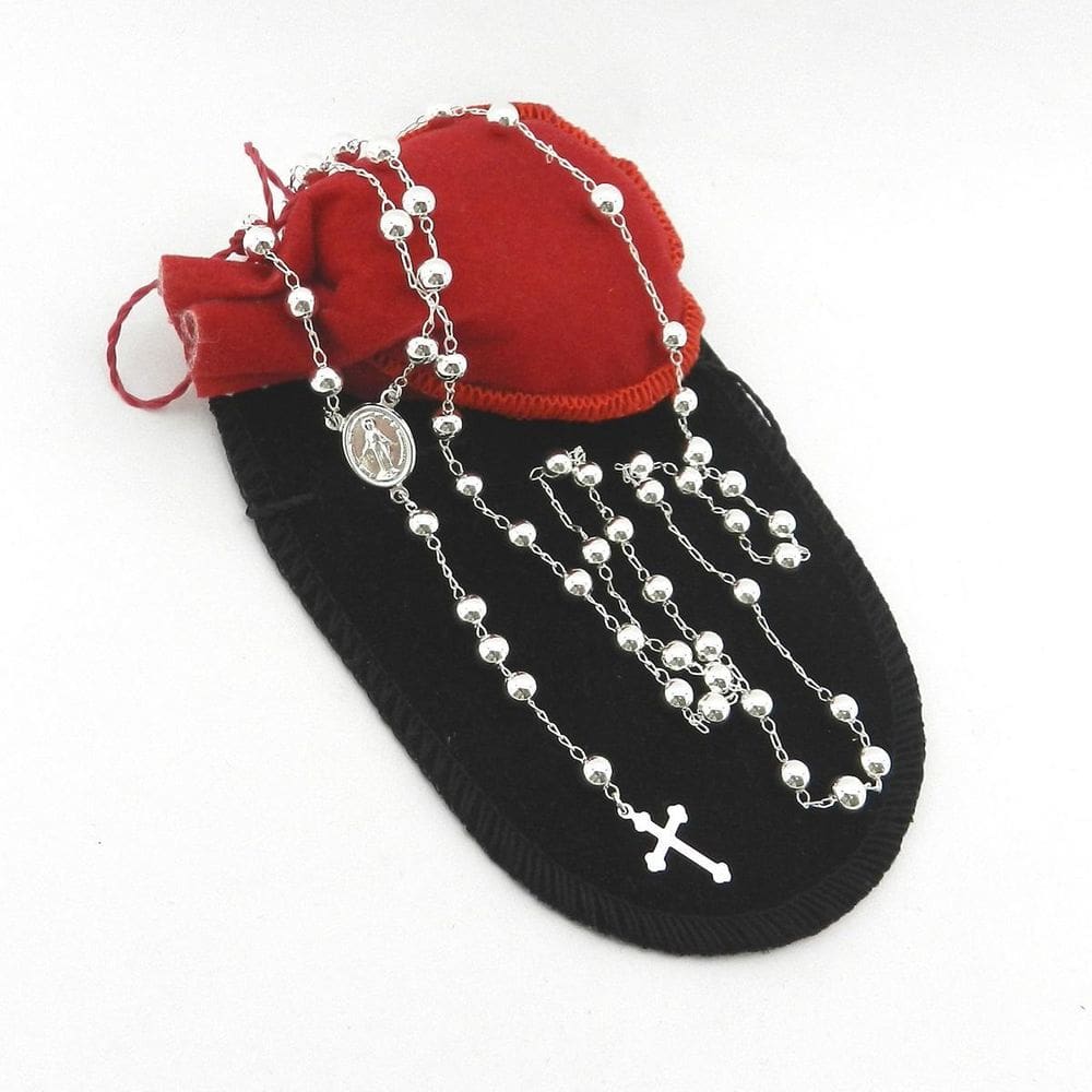 Terço Masculino 70Cm 5Mm Largura Folheado Prata Gg210