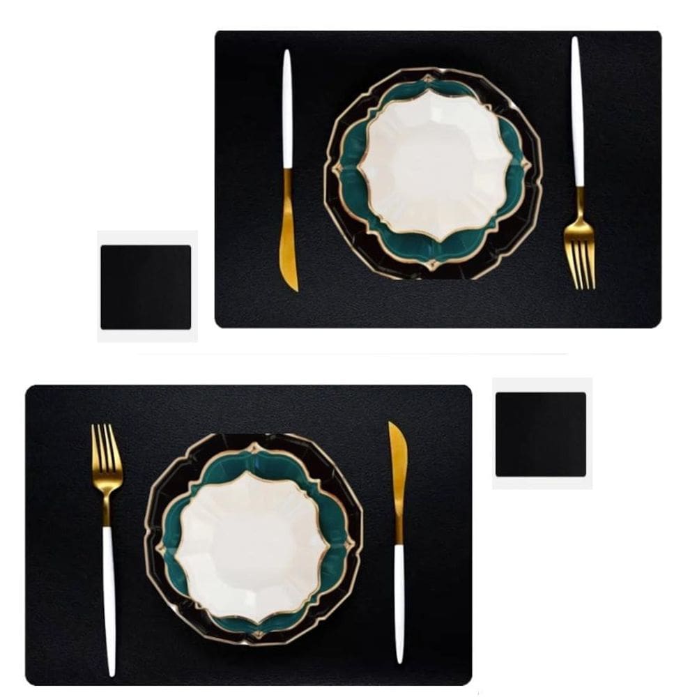 Kit 2 Pçs Jogo Americano Mesa Jantar Sala Restaurante Couro1