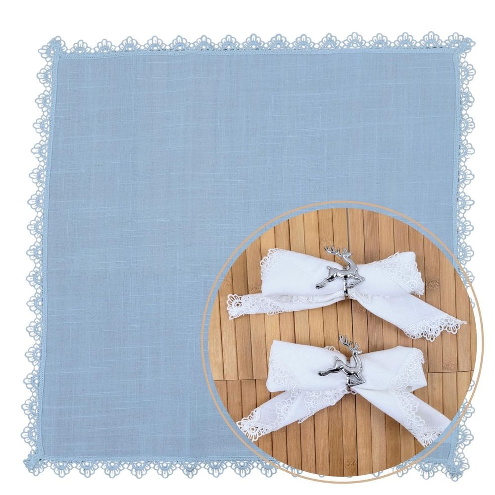 Kit 2 Guardanapo Branco Tecido Renda Guipir 45Cm Mesa Posta