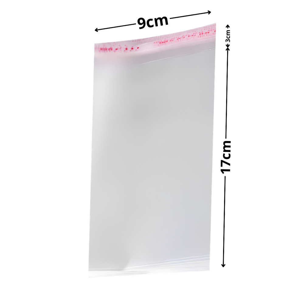 Saco Adesivado Plástico Transparente 9x17+3cm 500 Unidades