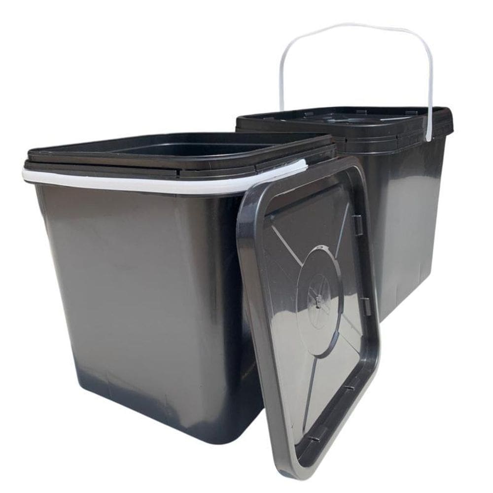 Balde Quadrado 16L Com Alça Alça Plastica Lacre 02 Pçs