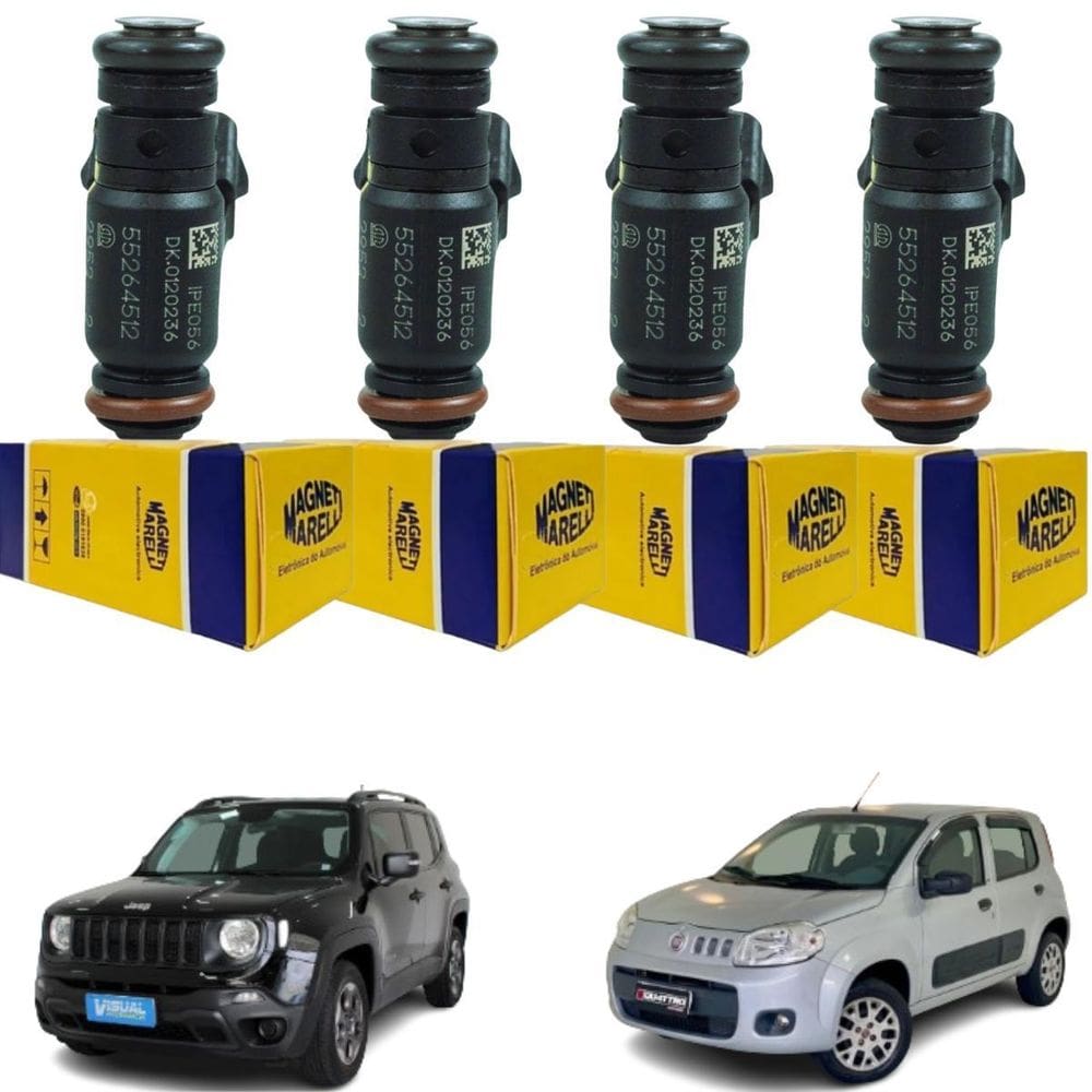 4 Bicos Injetores Fiat Uno 1.4 Jeep Renegade 1.8 Ipe056