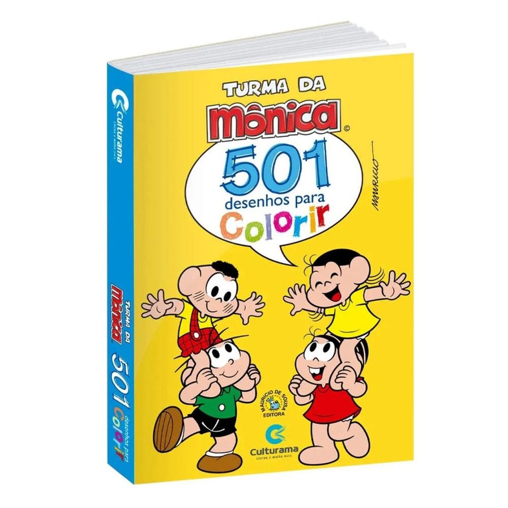 Livro Infantil da Turma da Mônica c/ 501 Desenhos de Colorir- Culturama