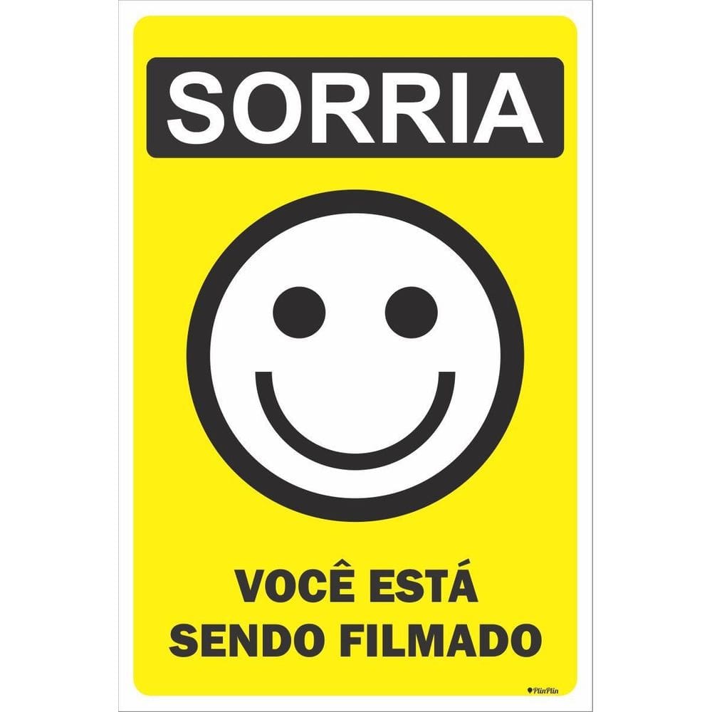 Placa Sorria Você Está Sendo Filmado 20X30Cm