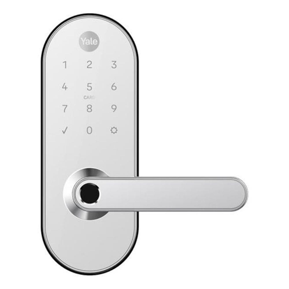 Fechadura Digital Prata Yale Ycm 420W Biometria Cartao Senha