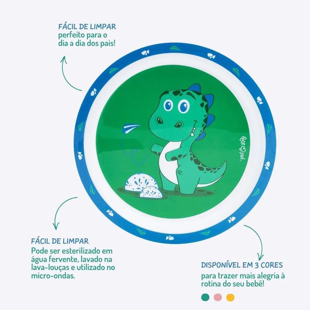 Prato Raso Infantil Dino Petit Pia