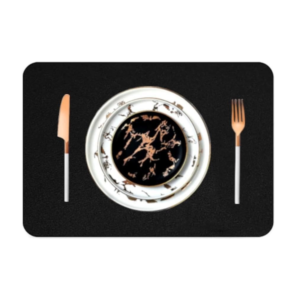 Jogo Americano Retangular 10 Pçs Couro + Suporte Para Copo