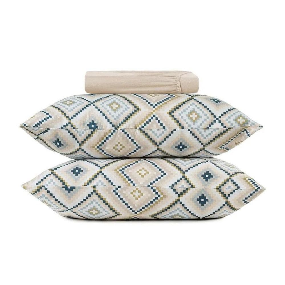 Jogo Cama Casal 3 Pcs Fio Penteado Malha Tunis Altenburg