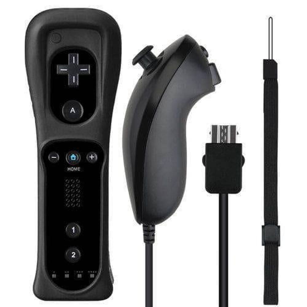 Kit Controle Joystick Remote + Nunchuk Wii / Wii U Preto